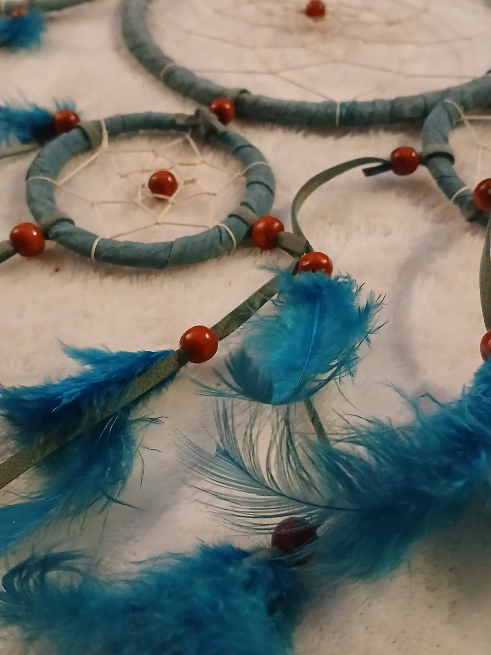 Dreamcatcher Feather Blue Indian Wall Hanging - LARGE